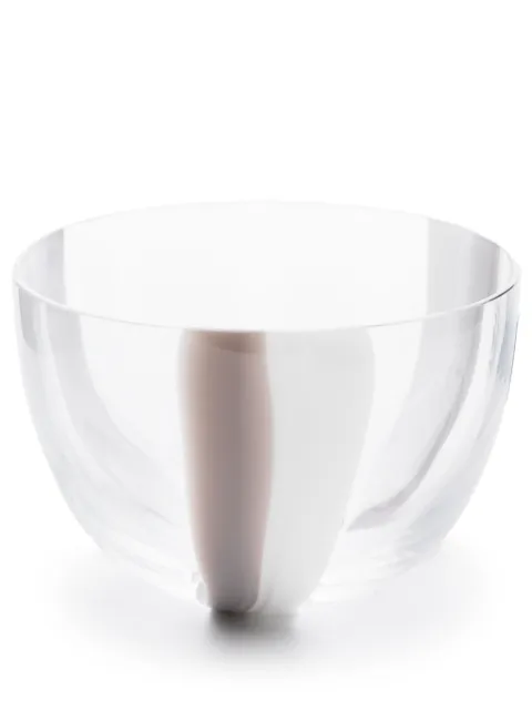 Carlo Moretti Le Diverse painterly-stripes glass bowl Neutrals 129R1