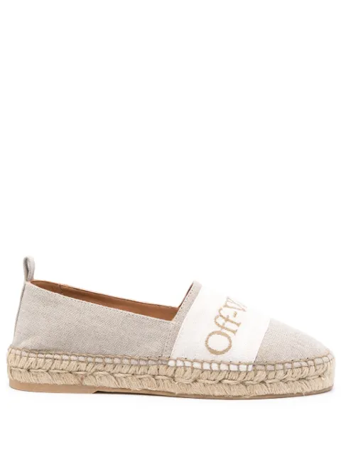 Off-White Bookish linen espadrilles Neutrals OWIB014S24FAB0016161