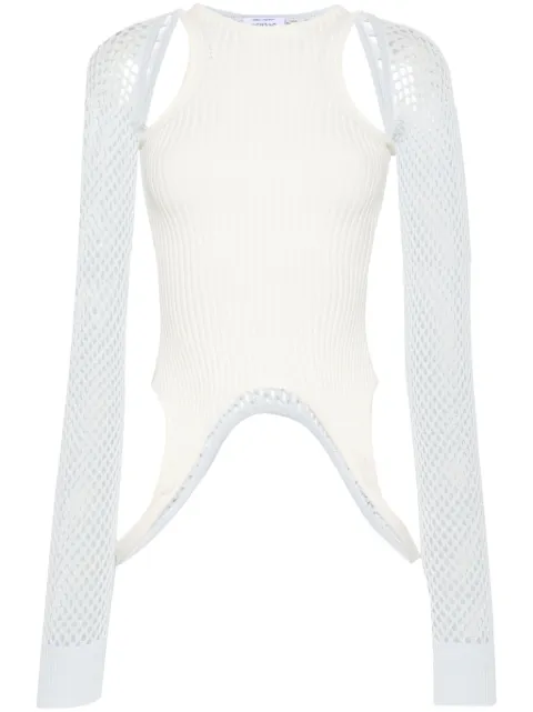 Off-White Racerback panelled top Neutrals OWHT023S24KNI0014001