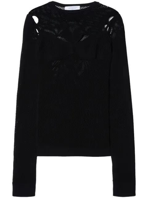 Off-White Arrow fishnet top Black OWHT020S24KNI0011010