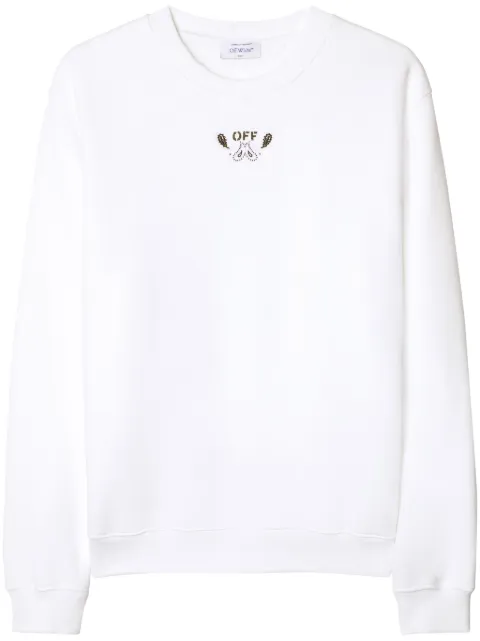 Off-White bandana-embroidered cotton sweatshirt White OWBA055S24FLE0020101