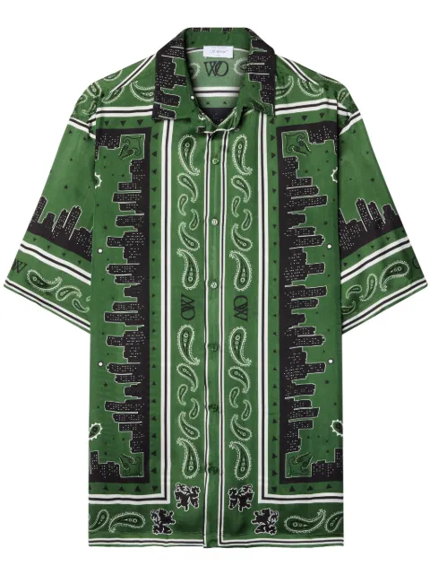 Off-White Bandana Vacation short-sleeve shirt Green OMGG013S24FAB0035757