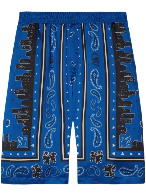 Off-White paisley-pattern shorts Blue OMCB092S24FAB001