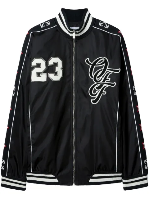Off-White varsity-patch bomber jacket Black OMBD053S24FAB0021001