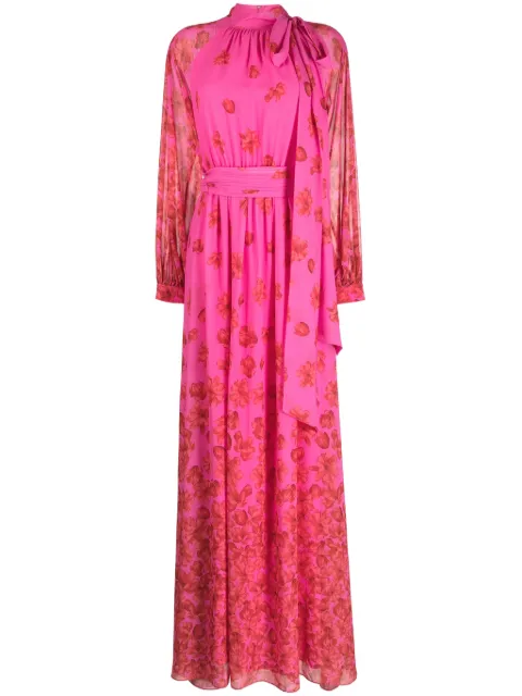 Sachin & Babi Vera floral-print chiffon gown Pink S241G27F