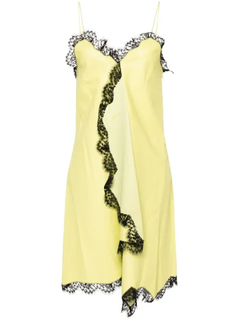 Off-White leather lace-detail dress Yellow OWJH019S24LEA0011510