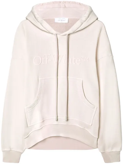 Off-White Laundry logo-embroidered cotton hoodie Neutrals OWBB061S24FLE0023636