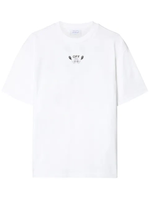 Off-White Arrow-embroidered cotton T-shirt White OWAA089S24JER0020101