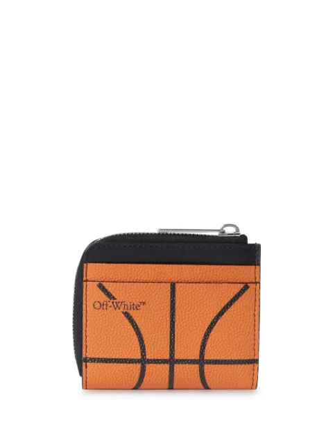 Off-White Basketball logo-print leather wallet Orange OMNC090S24LEA0012210