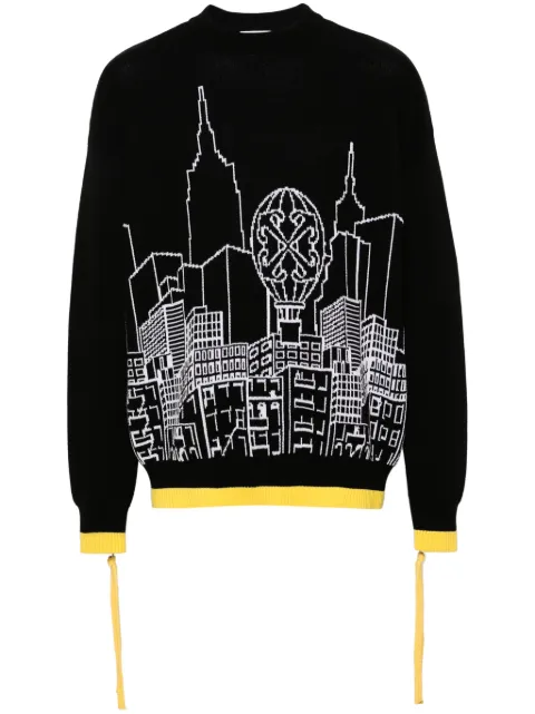 Off-White intarsia-knit jumper Black OMHE200S24KNI0011001
