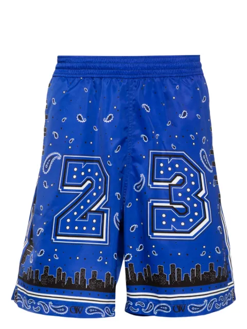Off-White bandana-print surfer swim shorts Blue OMFD008S24FAB0024600