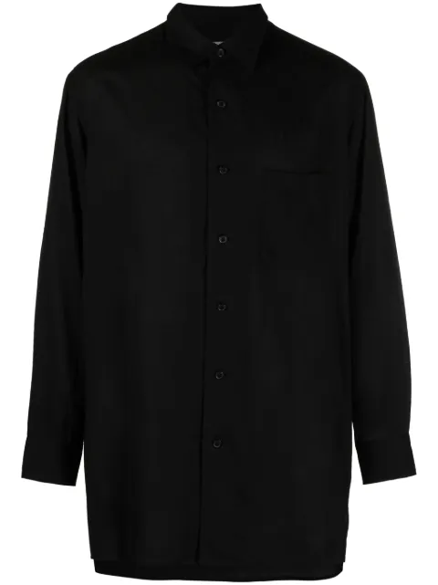 Yohji Yamamoto drop-shoulder classic-collar shirt Black HJB34201