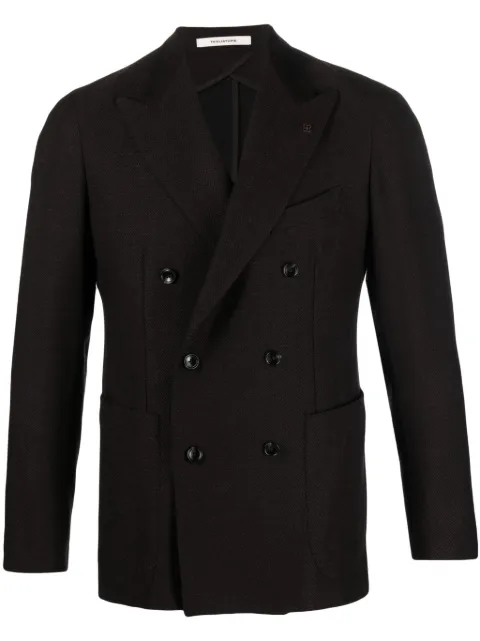 Tagliatore brooch-detail double-breasted virgin-wool blazer Brown 1SMC20KAI550003S23I274