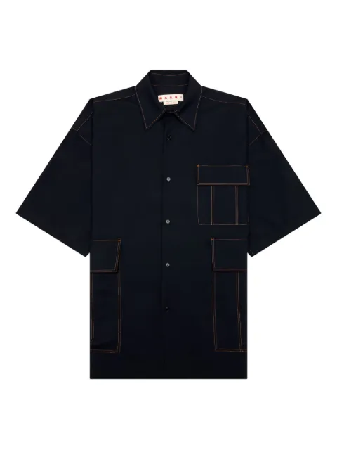 Marni pocket-detail short-sleeve shirt Blue CUMU0207A0TW839
