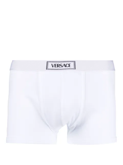 Versace cotton ribbed trunks White 10140371A09410