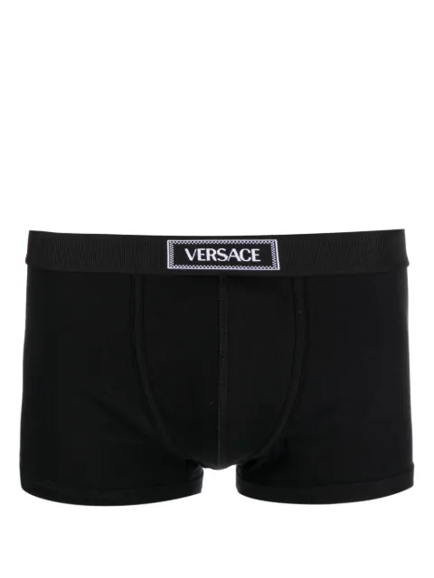 Versace 90s Versace logo-waistband cotton boxer briefs Black 10140371A09984