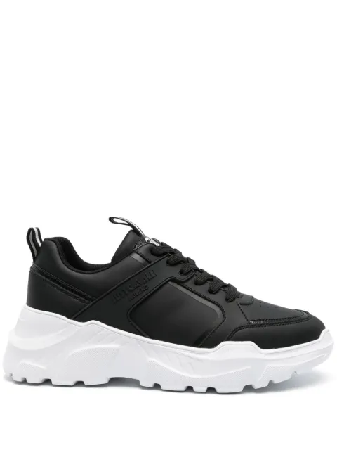 Just Cavalli logo-embossed chunky sneakers Black 76QA3SL9ZP400