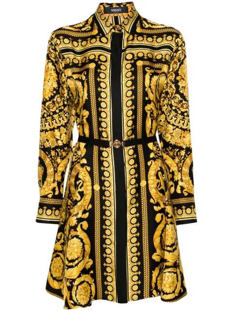 Versace Heritage baroque-print silk mini dress Black 10132111A10193