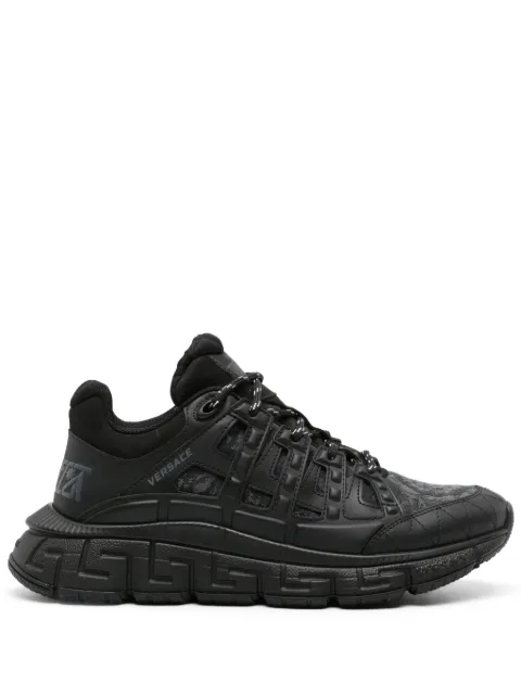 Versace Trigreca jacquard leather sneakers Black DSU80941A09769