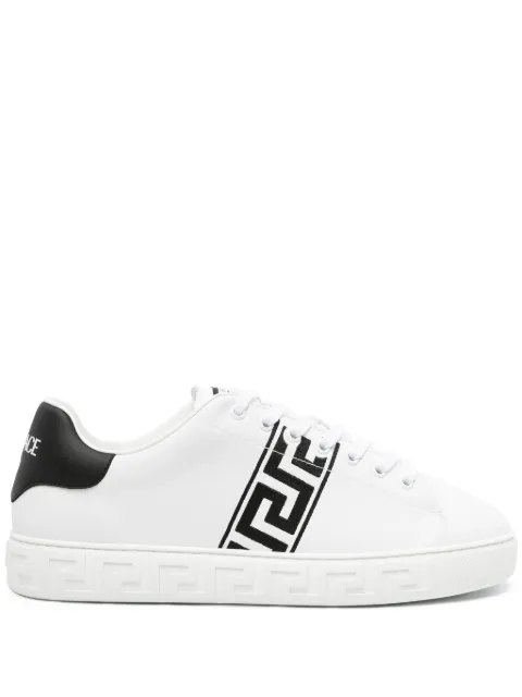 Versace Greca embroidered nylon sneakers White 10144601A00776