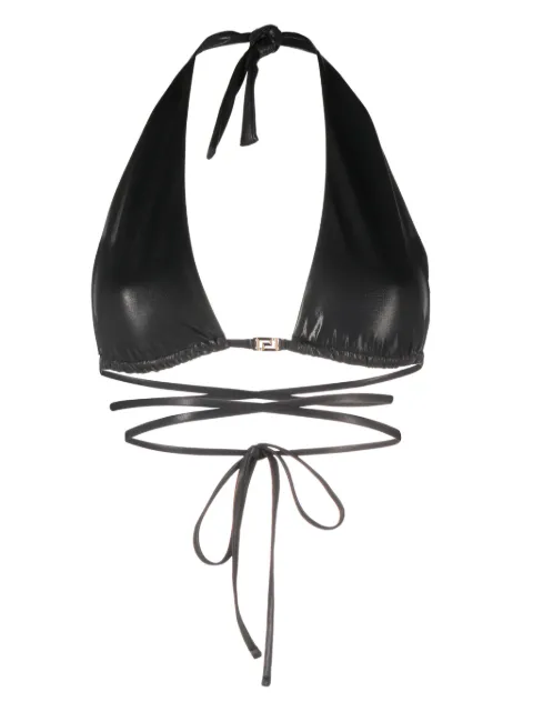 Versace Greca-detailed triangle bikini top Black 10133271A09504