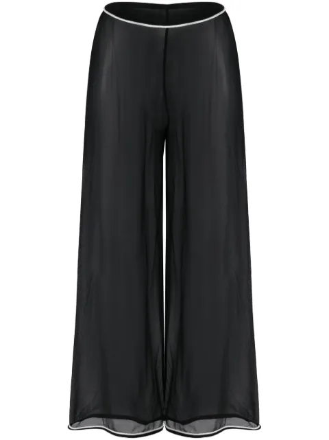 BODE Juana sheer silk trousers Black WRF23BT001