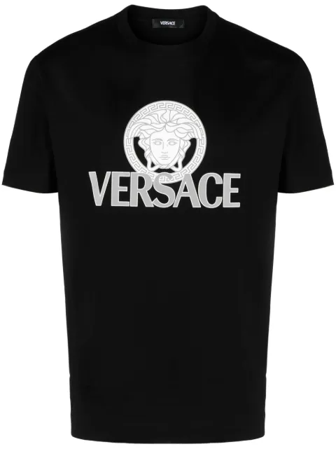 Versace Medusa logo-print T-shirt Black 10142261A10088