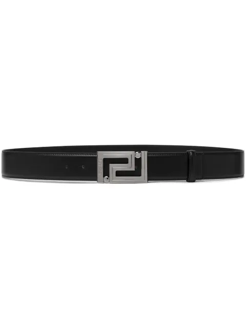 Versace Greca leather belt 1.6" Black 1013861DVTP1