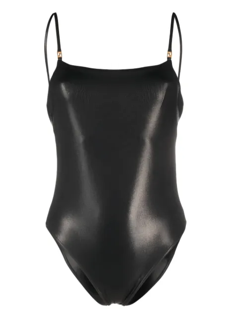 Versace Greca-detailed low-back swimsuit Black 10143531A09504