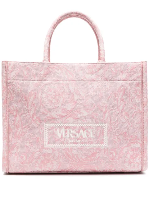Versace Athena Barocco-print tote bag Pink 10115621A09741