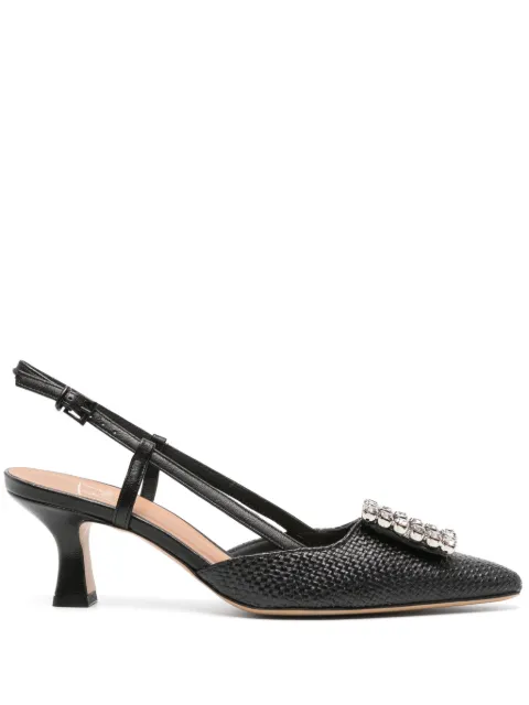 Roberto Festa Stefi 60mm crystal-embellished slingback pumps Black STEFI