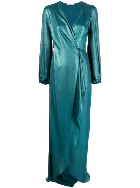 Parlor Crush wrap maxi dress Blue 202409