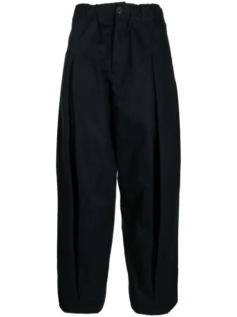 SAGE NATION box-pleat wide-leg trousers Blue S011BOXPLEATTROUSERS
