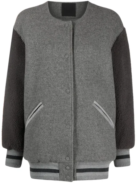 Givenchy logo-appliqué wool bomber jacket Grey BW00LM61AT