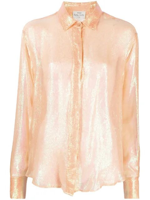 Forte Forte semi-sheer textured shirt Orange 12083MYSHIRT