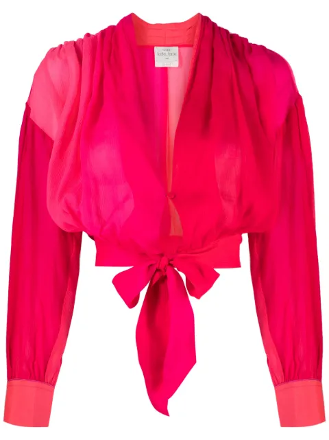Forte Forte tie-fastening silk blouse Pink 12095MYSHIRT