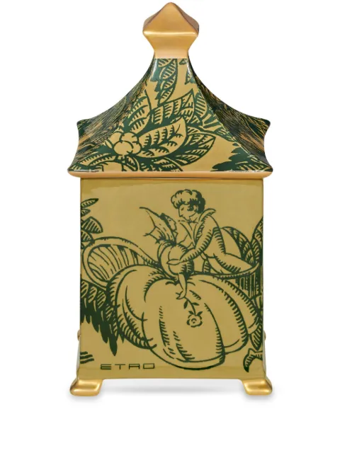 ETRO HOME Amanti-motif porcelain candle holder Green 326668165