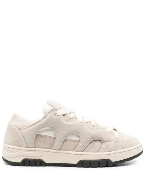 SANTHA Model1 lace-up suede sneakers Neutrals 10SA01102102101