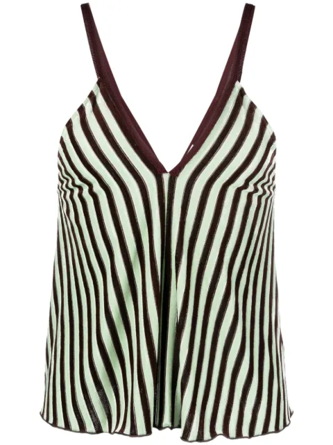Forte Forte striped V-neck top Green 12129MYTOP
