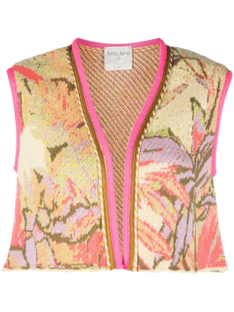 Forte Forte jacquard-pattern ribbed-knit vest Yellow 12157MYKNIT