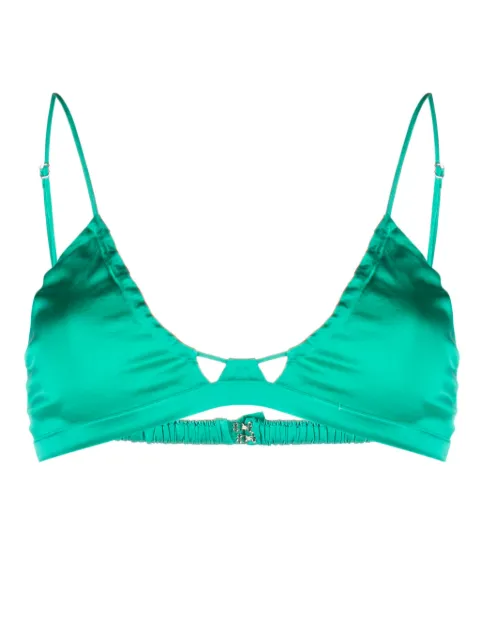 Forte Forte triangle-cup satin bra Green 12077MYLINGERIE