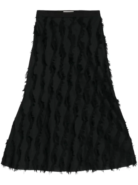 Muller Of Yoshiokubo Surge fringed maxi skirt Black MLS24401