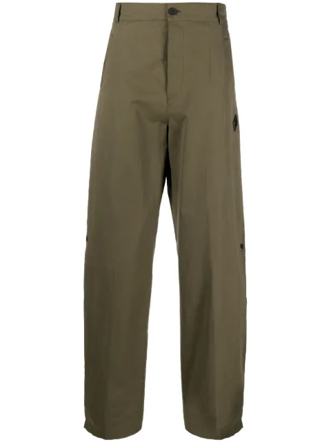 A-COLD-WALL* logo-appliqué straight-leg trousers Green ACWMB261