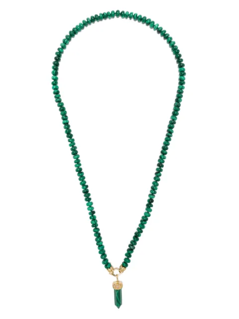 Sydney Evan 14kt yellow gold Eye malachite beaded necklace Green CN2247