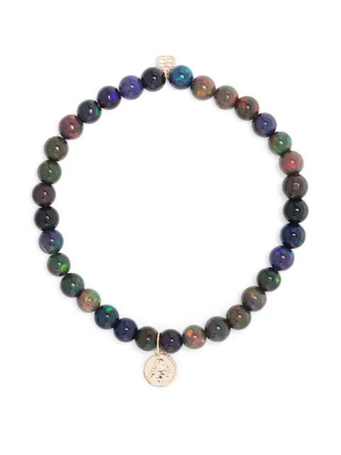 Sydney Evan 14kt yellow-gold Tiny Sitting Buddha opal beaded bracelet Gold CKE1212BLKY9736M