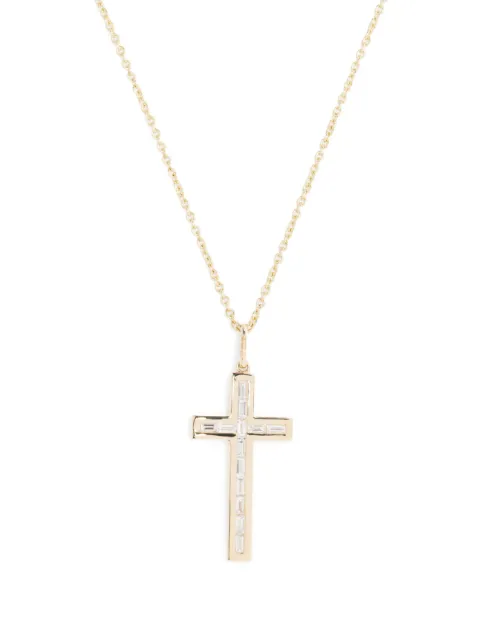 Sydney Evan 14kt yellow-gold diamond cross-pendant necklace Gold CET1246Y24XHT