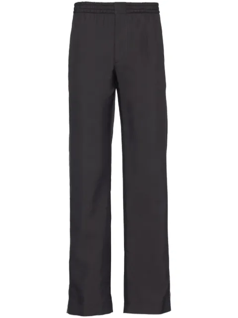 Prada logo-embroidered silk trousers Black SPH344SOOO10HX