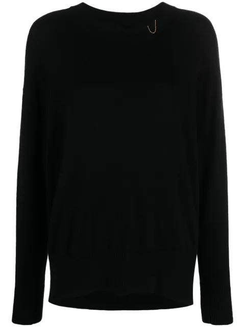 Max & Moi Phedra chain-embellished cashmere jumper Black H23PHEDRA