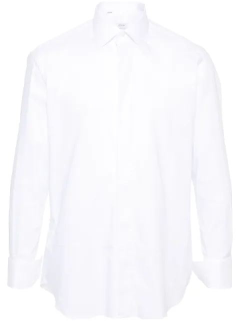 Brioni pointed-collar twill shirt White RCX00LOA04Q