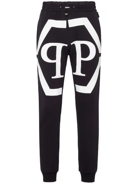 Philipp Plein logo-print track pants Black LABCMJT2037PJY002N